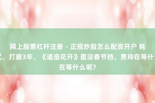 网上股票杠杆注册 - 正规炒股怎么配资开户 耗资2亿，打磨3年，《逶迤花开》覆没春节档，贾玲在等什么呢？